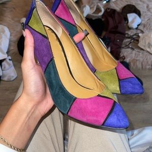 nine west color block heels